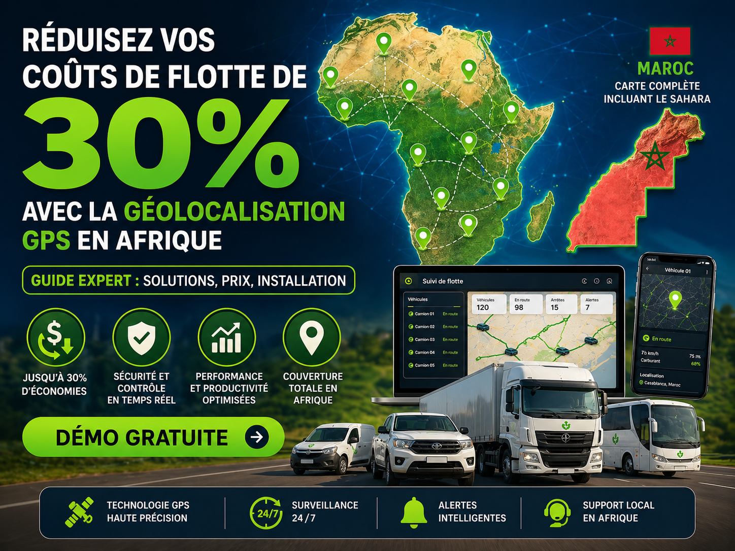 Géolocalisation GPS Afrique : Guide Gestion de Flotte 2026 | 7Days Techno