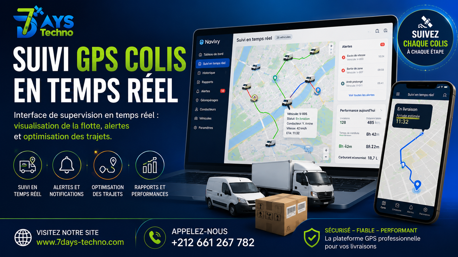 Suivi GPS colis en temps réel sur plateforme de livraison