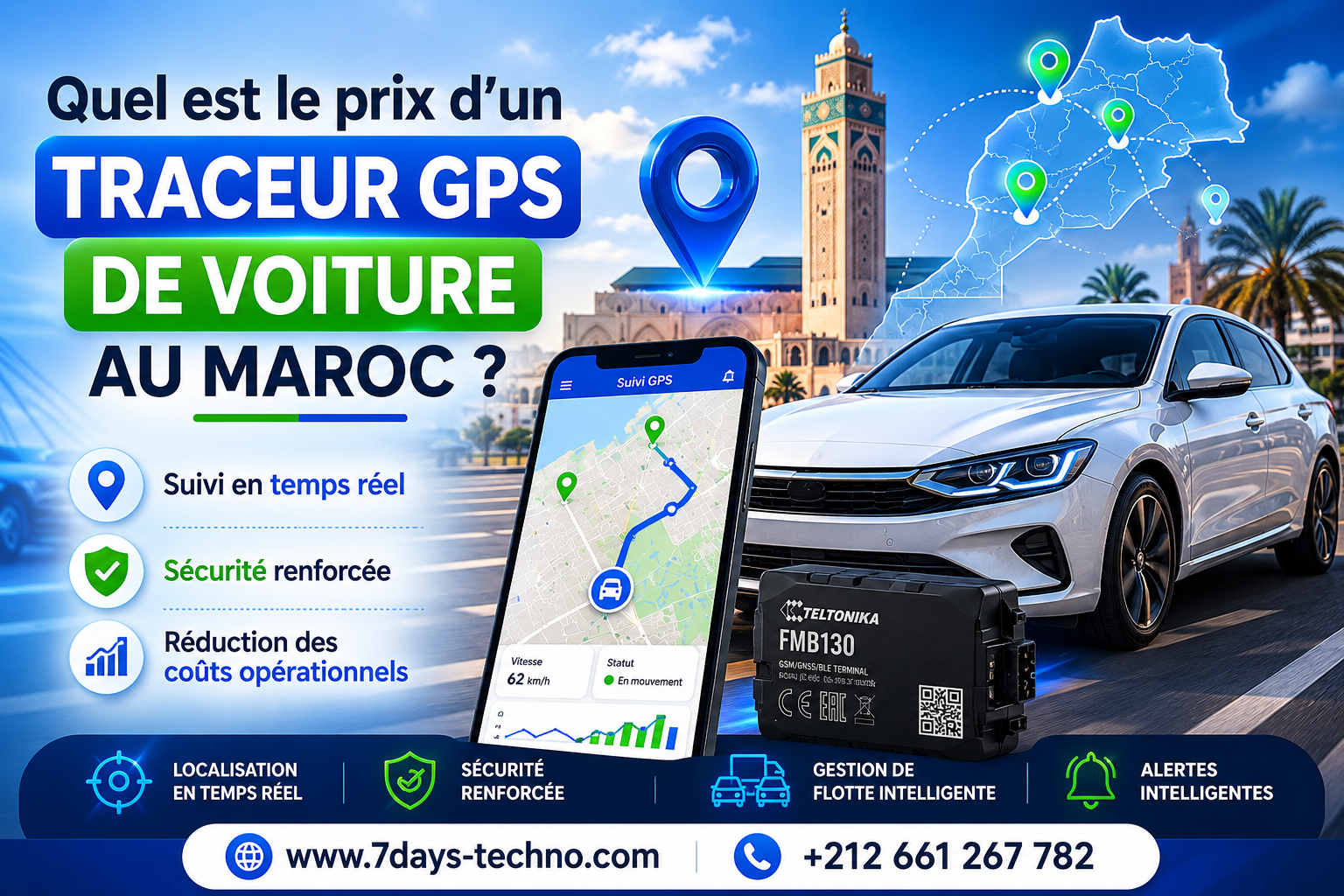 Quel Est Le Prix D'un Traceur GPS De Voiture Au Maroc Geolocalisation - 7DAYS TECHNO