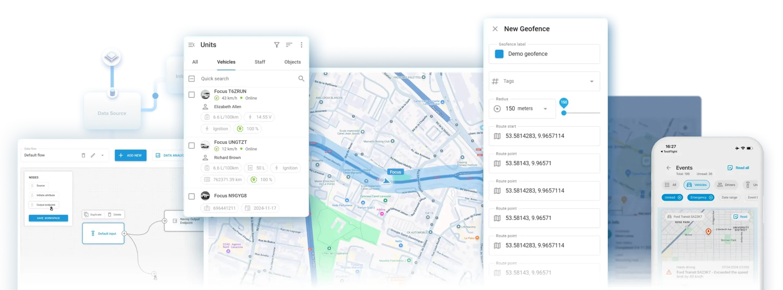Suivi de flotte GPS temps réel plateforme Navixy