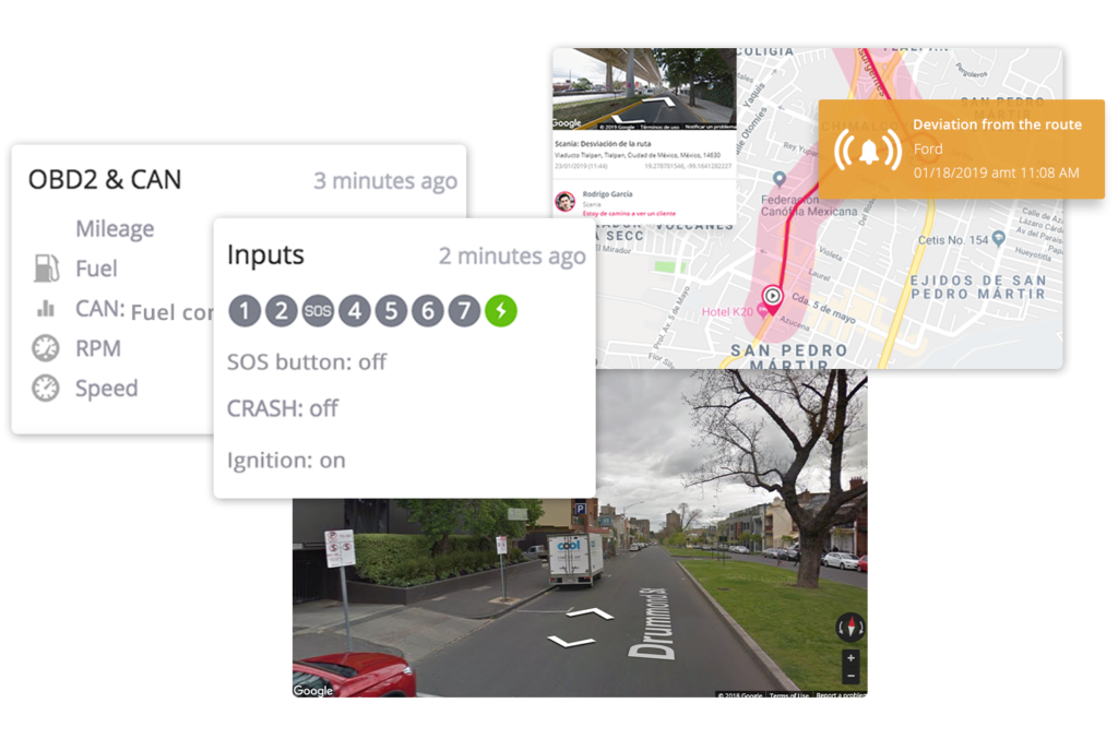 Tableau de bord Navixy logiciel de gestion flotte GPS - 7DAYS Techno Maroc