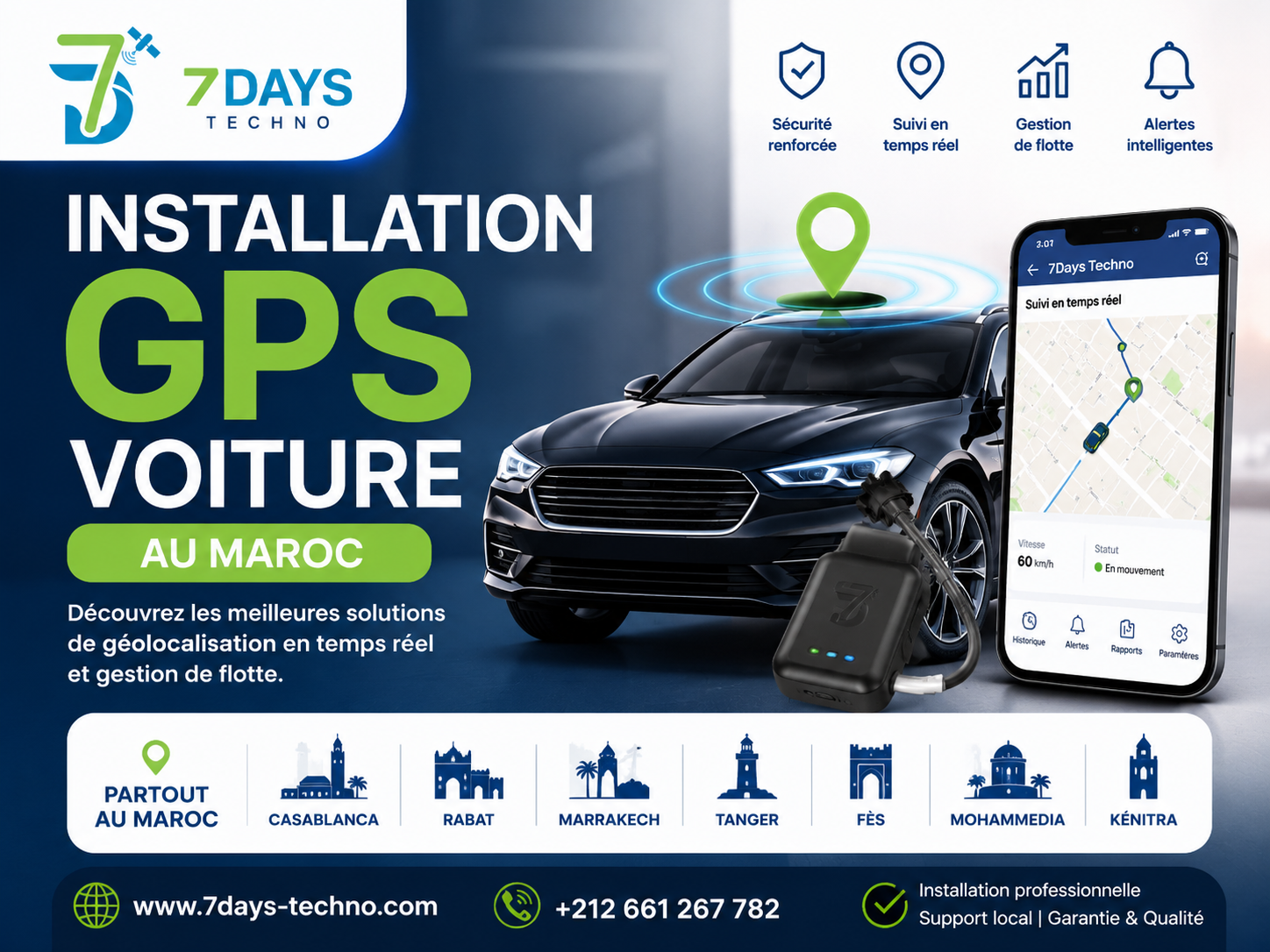 solutions d’installation GPS voiture au Maroc Geolocalisation en temps réel,
