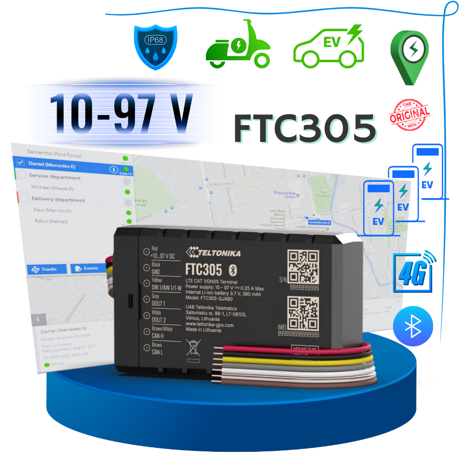 Tracker GPS Teltonika FTC305 EV voiture electrique