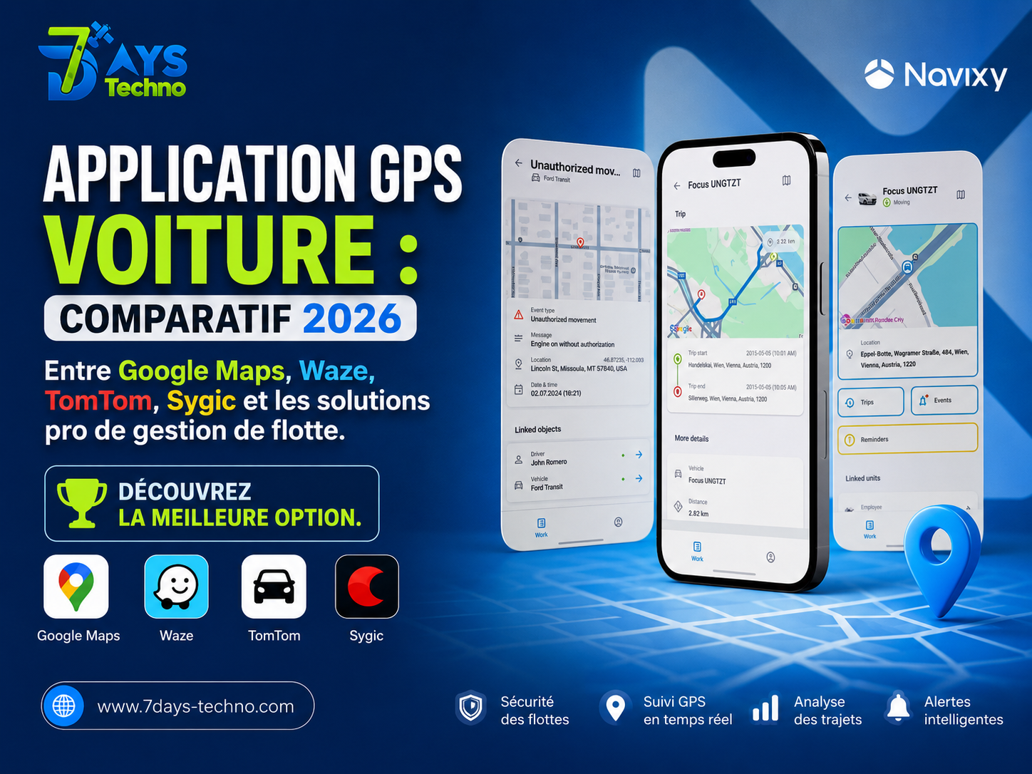 Application GPS Voiture Le Comparatif Complet 2026 Navixy - 7DAYS TECHNO