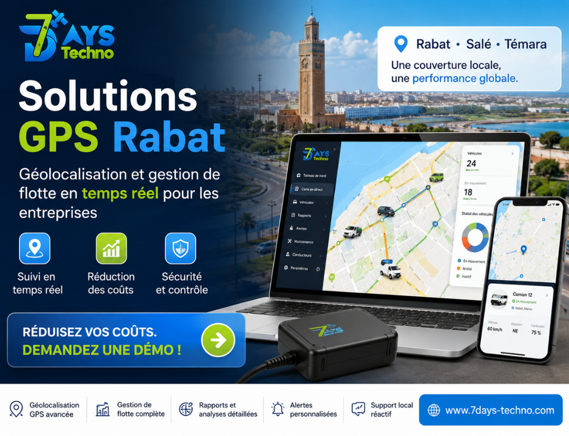 Solutions GPS Rabat Guide Geolocalisation Et Gestion De Flotte Automobile - 7DAYS TECHNO